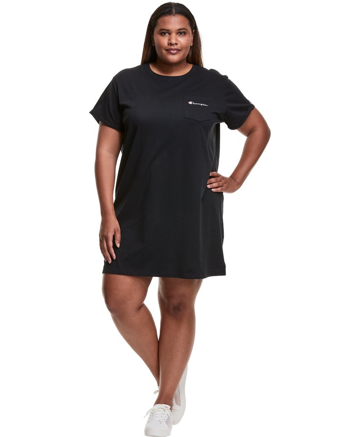 Champion Womens Dress NZ - Plus Tee Embroidered Logo Black ( 8516-GIFEA )